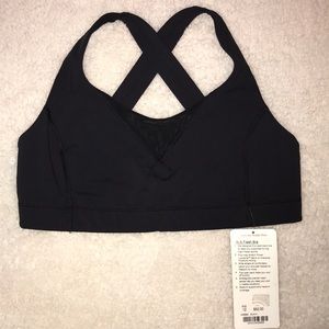 LULULEMON NWT “In a Flash Bra”, black size 12!